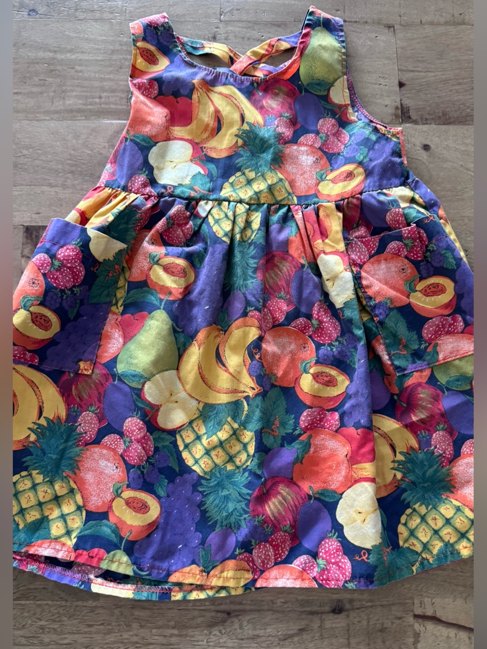 Vintage Mini Pop Kids Fruit-Print Summer Dress sz 4